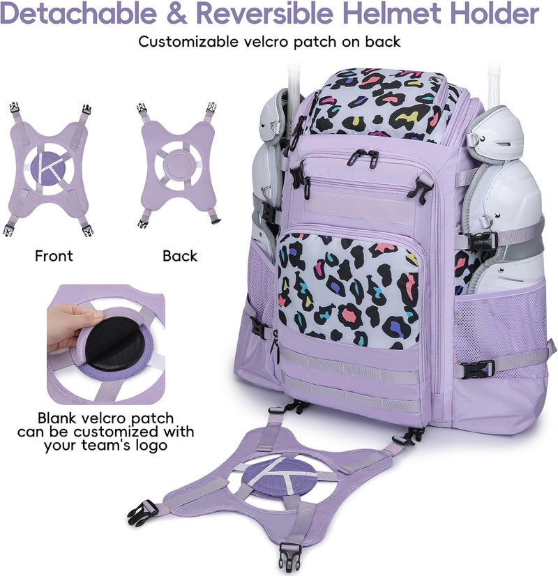 KAVIGOR Catchers Gear Bag, 80L Baseball/Softball Backpack Holds 2 Sets of Gear with Shoe Compartment, Helmet Holder & Cooler Pocket - Image 5